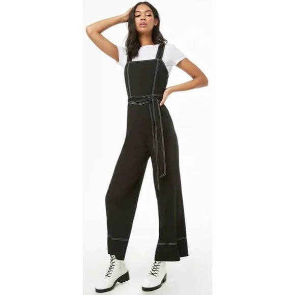 Forever 21 Pants - Wide leg contrast stitch jumpsuit